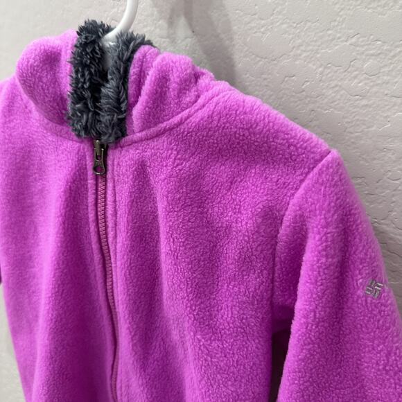 Columbia Hot Pink Fleece Bear Hooded Bunting - Picture 5 of 10